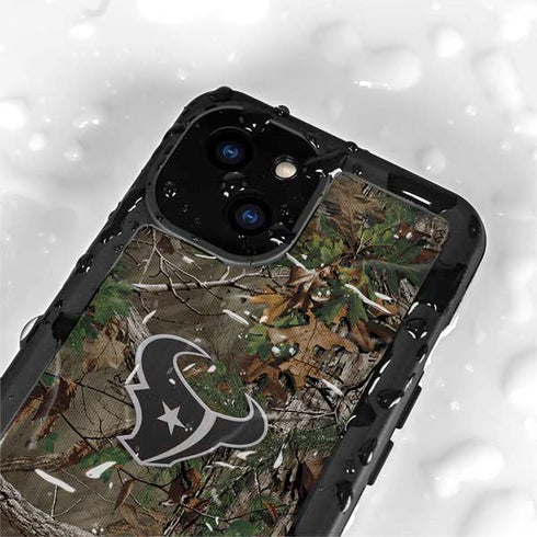NFL Houston Texans Realtree Xtra Green Camo iPhone 15 Plus Waterproof Case